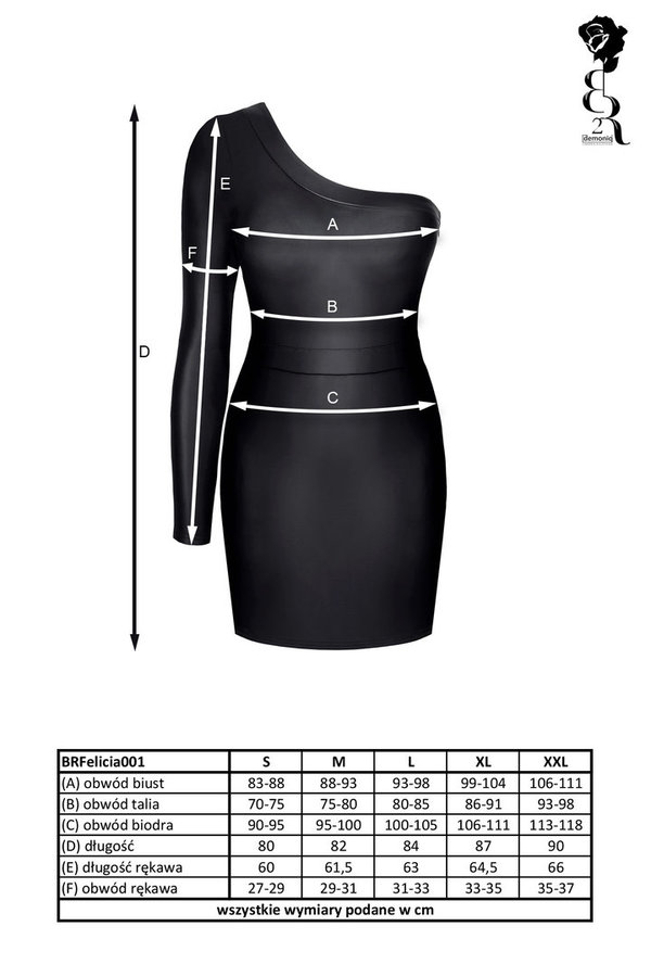 DEMONIQ Brfelicia kurzes asymetrisches Kleid aus elastischem Material Gr. S - 2XL